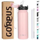 1 x RAW Customer Returns GOPPUS 600ml 20oz Stainless Steel Water Bottle with Straw Drinking Bottle Sports Thermos Bottle Leak-Proof Bottle Water Bottle with Straw Thermos Bottle Carbonated Acid Suitable BPA-Free Drinking Bottle - RRP €16.99