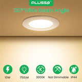 1 x RAW Customer Returns ALUSSO LED recessed lights ultra flat 10W 230V LED spots, 750lm warm white 3000K recessed spotlights installation depth 30mm, IP44 ceiling spotlights for bathroom, living room, kitchen, set of 6 - RRP €35.28