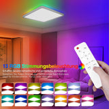 1 x RAW Customer Returns Led Ceiling Light Dimmable with Remote Control 24W 13RGB Color Changing Ceiling Lamp 3000K-6500K 3200LM Flat Ceiling Lighting IP54 Waterproof Square for Bedroom Living Room Kitchen Balcony Office Basement - RRP €33.59