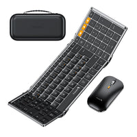 1 x RAW Customer Returns ProtoArc XKM01 Foldable Keyboard and Mouse Full-Size Bluetooth Keyboard Foldable with Numeric Keypad 2.4G Dual Bluetooth Folding Keyboard QWERTZ Layout Windows Mac Android - Space Gray - RRP €76.99