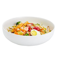 1 x RAW Customer Returns Swuut 26cm Large Serving Bowl, 2200ml Salad Bowl, Ceramic White Pasta Bowl, Robust Mixing Bowls, Matte Soup Bowl for Family Kitchen, Microwave Dishwasher Safe White  - RRP €28.22