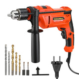 1 x RAW Customer Returns ValueMax impact drill 650W, drill 3000RPM 48000BPM, 2 in 1 drill and hammer, speed preselection and locking, with depth stop, with 3 twist drills and 2 concrete drills - RRP €42.99