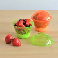 1 x Brand New Youngever 7 Sets Plastic Yogurt Cups, Reusable Dessert Cups with Inserts and Dome Lids, Parfait Cups Large 360ML  - RRP €20.4