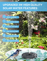 1 x RAW Customer Returns Solar fountain for outdoors, solar fountain for outdoors with 8 nozzles and 7 colorful LED lights, solar garden fountain, solar pond pump, solar bird bath, pool fountain, small solar water pump - RRP €20.16