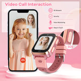 1 x RAW Customer Returns AstraMinds 4G Kids Smartwatch for Boys and Girls, GPS Phone Watch, Waterproof, Video Call, SOS, Real-Time Chat, Camera, Pedometer, Alarm Clock for 4-12 Years Old Pink  - RRP €105.99