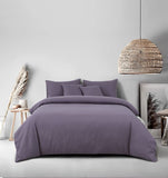 1 x RAW Customer Returns Lanqinglv bed linen 135x200cm 2-piece violet purple plain duvet cover 135x200cm with zipper and pillowcase 80x80cm made of renforce microfiber - RRP €27.11