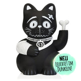 3 x RAW Customer Returns Pechkeks 8901001 black waving cat, movable arm, battery operated, 14 cm high, plastic - RRP €80.55