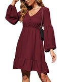 12 x Brand New Beluring Women s Tunic Dress Summer A-Line T-Shirt Dress Loose Babydoll Dresses Wine Red XL - RRP €331.2