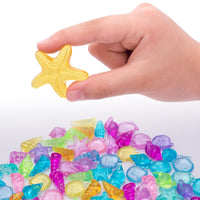 1 x RAW Customer Returns NLR 95pcs 500g Colorful Acrylic Shell Seashell Starfish Sea Creatures Gemstones, Beach Vacation Swimming pool diving Treasure Hunt Party Favor, Gift for Birthday Christmas Easter Prizes - RRP €15.12