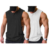 1 x RAW Customer Returns COOFANDY Tank Top Bodybuilding Men Workout Gym Sleeveless Muscle Shirts T-Shirt, White Black 2 Pack L - RRP €27.2