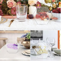 1 x RAW Customer Returns 80pcs Transparent Acrylic Place Cards Clear Hexagon Table Cards Seating Cards Blank Guest Chart Escort Plates Name Cards for DIY Wedding Dinner Parties Food Signs Decoration - RRP €26.99