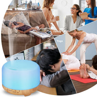 1 x RAW Customer Returns Hianjoo Aroma Diffuser 450ml, Humidifier with Timer, Ultrasonic Aromatherapy Diffuser 7 Colors LED with Remote Control for Bedroom Office Yoga Spa - Wood Color - RRP €18.99