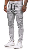 1 x RAW Customer Returns Cassiecy Cargo Pants Men Slim Fit Casual Jogger Chino Cargo Pants Stretch Jogging Pants Sports Pants Leisure Pants with 6 Pockets Men s Pants Light Gray, M  - RRP €37.3