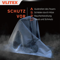 1 x RAW Customer Returns VLITEX fire containment ceiling 2.5 x 3 m for e-scooters, e-board leaf vacuums, etc. Fire blanket fire blanket For prevention and quick response in the event of a fire - RRP €197.65