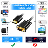 1 x RAW Customer Returns Herfair HDMI to VGA Cable Gold Plated 1080P HDMI to VGA Adapter Active HDMI Digital to VGA Analog Video Converter Cable for Desktop Laptop Projector Monitor - RRP €6.97