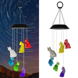 1 x RAW Customer Returns CDIYTOOL Solar Wind Chime Cat Colorful Gradient LED Solar Powered Wind Chime Lamp Waterproof with Hook for Outdoor Patio Yard Garden Decoration Gift for Grandma and Mom - RRP €18.0