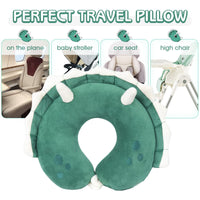 1 x RAW Customer Returns H HOMEWINS Children s Travel Pillow Ultra Soft Neck Pillow Headrest Cute Neck Pillow Washable Neck Support Pillow Travel Sleeping Pillow for Car Airplane Triceratops  - RRP €14.99