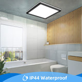 1 x RAW Customer Returns LED ceiling light flat, 20W ceiling lamp LED lamps square, IP44 waterproof bathroom lamp modern, 5000K daylight white bathroom lamp ceiling black for bathroom hallway kitchen balcony corridor wardrobe 22cm - RRP €20.99