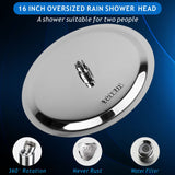 1 x RAW Customer Returns 40.5 cm round rain shower - Voolan circular large high pressure shower head made of 304 stainless steel - comfortable shower experience even at low water pressure - can be installed on the wall or ceiling chrome  - RRP €58.3