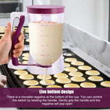 1 x RAW Customer Returns Vesaneae dough portioner with lid and scale, cake dough dispenser, waffle dough dispenser, baking DIY tool is used for cakes, pancakes, muffins - 900 ml volume - crystal clear plastic - RRP €13.99