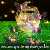 1 x RAW Customer Returns Fielegen 20 LED Butterfly Fairy Lights 3 Meters Battery Operated Purple Butterfly Fairy Lights for Home Bedroom Indoor Garden Wedding Party Holiday Summer Decoration - RRP €14.98