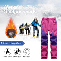 1 x Brand New SEAUR Children s Snow Pants Boys Girls Softshell Pants Lined Snow Pants Warm Thermal Pants Winter Hiking Pants Outdoor Pants Trekking Pants Waterproof Windproof Ski Pants - Rose Red - XXL - RRP €38.3