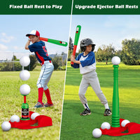 2 x Brand New VATOS T Ball Sets for Kids 3-5, Children Teeball Toy Sets with Adjustable Height Baseball Target Fixed Ejection Baseball Batting Tee 6pcs Baseballs, Outdoor Toys Gifts for Boys 3-12 - RRP €80.66