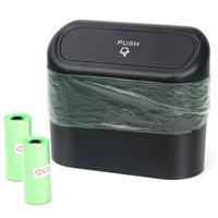 2 x RAW Customer Returns Einesin Car Trash Can with Lid Portable Waterproof Mini Portable Waterproof Car Trash Can Suitable for All Vehicles,Two Small Garbage Bags Black Black Black, 1  - RRP €25.98