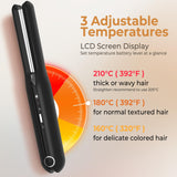 1 x RAW Customer Returns Mini wireless straightener, straightener for curls and straightening, 2 in 1 portable, hair straightener with USB charging for short, long hair, with 3 temperatures, travel straightener without cable for holidays,- RRP €41.99