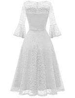 1 x Brand New DRESSTELLS Women s Elegant Cocktail Dress 3 4 Sleeve Wedding Party Bridesmaid Dress Evening Dress Lace Dress White L - RRP €43.99