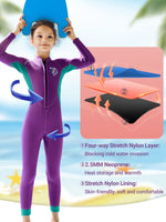 5 x Brand New Summshall Wetsuit Kids Long Girls 2.5MM Neoprene Full Body Thermal Swimsuit UV Protection Keeps Warm Diving Suit Ultra Stretch Wetsuits for Water Sports - RRP €187.0