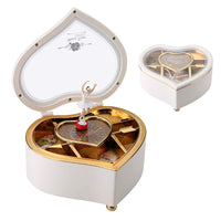 1 x RAW Customer Returns AIBAOBAO Heart Shaped Musical Ballerina Musical Jewelry Box for Girls Ring Earring Necklace Rotating Ballerina Musical Jewelry Box for Birthday Christmas Valentine s Day White - RRP €19.37