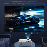 1 x RAW Customer Returns Miden 9000 Lumens Mini Projector, 1080P Full HD Portable Projector, LCD Video Projector with 260 Display 990,000 hours, Compatible with HDMI, USB, VGA, Smartphone, PC, PS5 and TV Stick - RRP €74.75