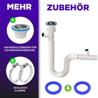 1 x RAW Customer Returns Flexible drain hose for sink with double, washing machine dishwasher - siphon - 1 1 4 x 32 mm bathroom - drain pipe, extendable corrugated hose - sink - 2 pipe clamps - RRP €11.99