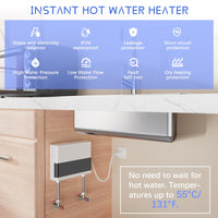 1 x RAW Customer Returns JAOGAUS Mini Water Heater, 6000W Electronic Water Heater, Electric Instant Small Water Heater with LED Temperature Display for Kitchen and Bathroom, Fast Heating, Square White - RRP €99.17