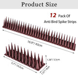 1 x RAW Customer Returns 12 plastic bird deterrents, 5.16M pigeon deterrent spikes, 3 rows of bird deterrents, pigeon deterrents, cat spikes, pigeon spikes, pigeon protection, bird protection spikes,  fences, walls, windowsills - RRP €17.68