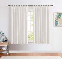 1 x Brand New CKNY Curtains Looped Curtain Voile Window Curtain With Loops Semi Transparent Bedroom Living Room 2 Pieces 175 x 140cm H x W Set of 2 White - RRP €34.99