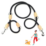 5 x RAW Customer Returns Dog leash 2.1 m, large dog double leash, reflective, drag leash for dogs, premium dog leash, 3-way adjustable, shoulder leash made of nylon, dog leash, round and bite-resistant with 2 carabiners - RRP €60.5