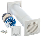 1 x RAW Customer Returns LIRAST 100mm Decentralized ventilation system with heat recovery - Wall fan with switch - Ventilation with heat recovery - Recuperator with ceramic heat exchanger - Air exchanger living space ventilation - RRP €154.95