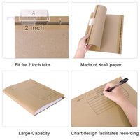 1 x RAW Customer Returns Srvnpioy 25 Pieces DIN A4 Kraft Paper Hanging Folder, with Transparent Plastic Tabs and Blank Card for Office, School, Home Brown  - RRP €28.99