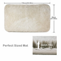 1 x RAW Customer Returns FCSDETAIL non-slip, deep pile bath rugs 80X150 cm, machine washable bath mat, bath rug with water-absorbent, soft microfibers for bathtub, shower and bathroom beige  - RRP €56.99