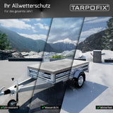 1 x RAW Customer Returns Tarpofix trailer tarpaulin 210 x 115 cm including tarpaulin rope Trailer tarpaulin flat tarpaulin made of PVC TARPUR MATERIAL Reinforced B ckmann trailer tarpaulin for 750kg car trailers Tarpaulin trailer cover gray - RRP €59.95