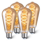 1 x RAW Customer Returns LED decorative light bulb E27, 1800K 4W 250LM mood light vintage Edison light bulb, retro filament bulb ideal for cafe bar decorative nostalgia industrial design, dimmable ST64 amber 4 pieces - RRP €34.27