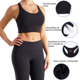 1 x RAW Customer Returns Gotoly Women s Sports Bra Seamless T-Shirt Yoga Bra Removable Pad Bra Sport Bra Underwear with Comfortable Material Black, X-Large  - RRP €24.78