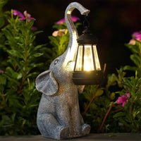 1 x RAW Customer Returns Yeomoo Elephant Solar Lantern Decor Outdoor Garden Decoration LED Solar Lamp Weatherproof Balcony Garden Gifts for Women Men - RRP €40.33