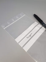 1 x RAW Customer Returns Ziplock Bags 3 White Strips Pack of 100 50 Micron 140 x 220mm  - RRP €8.9