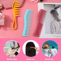 1 x RAW Customer Returns 3 Pieces Hair Combs, Durable Hairstyling Comb Large Tooth Comb Hair Styling Comb for Women Men Hairdressing Styling Cutting 3 Colors  - RRP €6.83