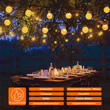 1 x RAW Customer Returns SALCAR Solar Fairy Lights Outdoor 60 LED, 15M Solar Fairy Lights Outdoor 8 Modes IP44 Waterproof Crystal Balls Outdoor Fairy Lights Solar for Garden, Patio, Balcony, Wedding-Warm White - RRP €23.18