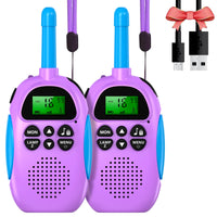 1 x RAW Customer Returns Walkie Talkie Kids, ULEWAY 2 Pack Rechargeable Walkie Talkies, 16-Channel Children s Radio Toy for Boys Girls, Outdoor Adventure Camping Hiking - 2 Purple - RRP €29.4