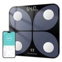 1 x RAW Customer Returns Body fat scale, digital personal scale test winner with app smart scale, Bluetooth body analysis scale with for body fat, BMI, muscle mass, protein, BMR, 10.23inch 10.23inch - RRP €23.99